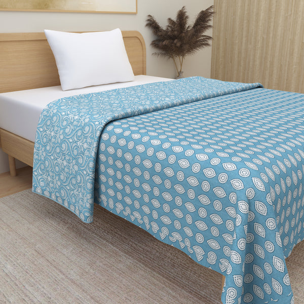 Premium Soft Flannel Dohar - Pure Cotton Reversible - Single Bed