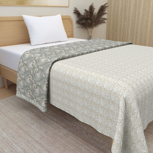 Premium Soft Flannel Dohar - Pure Cotton Reversible - Single Bed