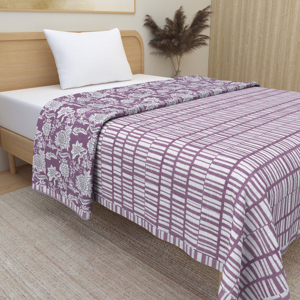 Premium Soft Flannel Dohar - Pure Cotton Reversible - Single Bed