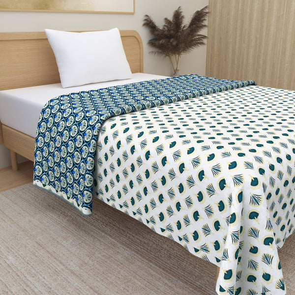 Premium Soft Flannel Dohar - Pure Cotton Reversible - Single Bed