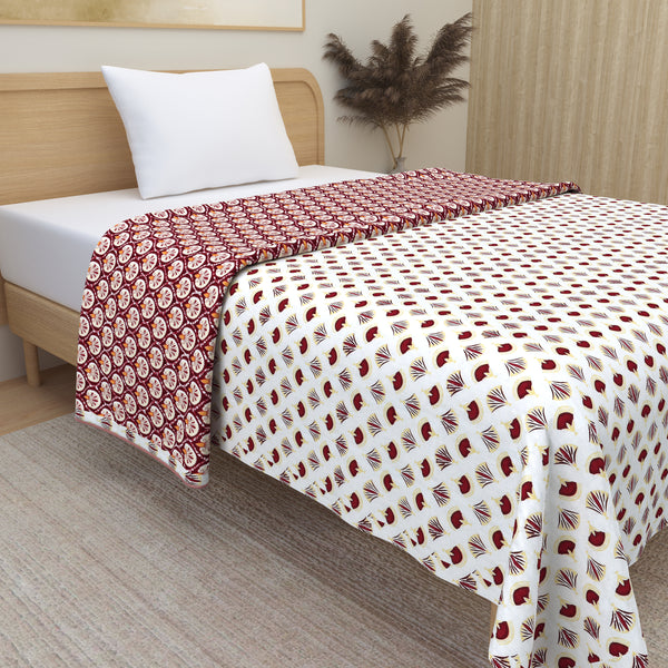 Premium Soft Flannel Dohar - Pure Cotton Reversible - Single Bed